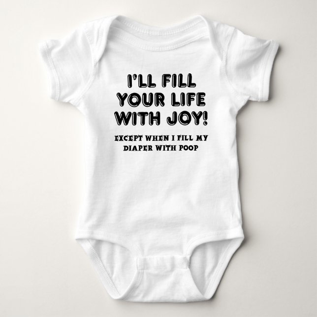 Body Combinaison drôle remplie de joie et de caca (Devant)