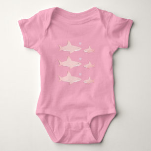 Body Combinaison mignonne de bébé du rose   de requin
