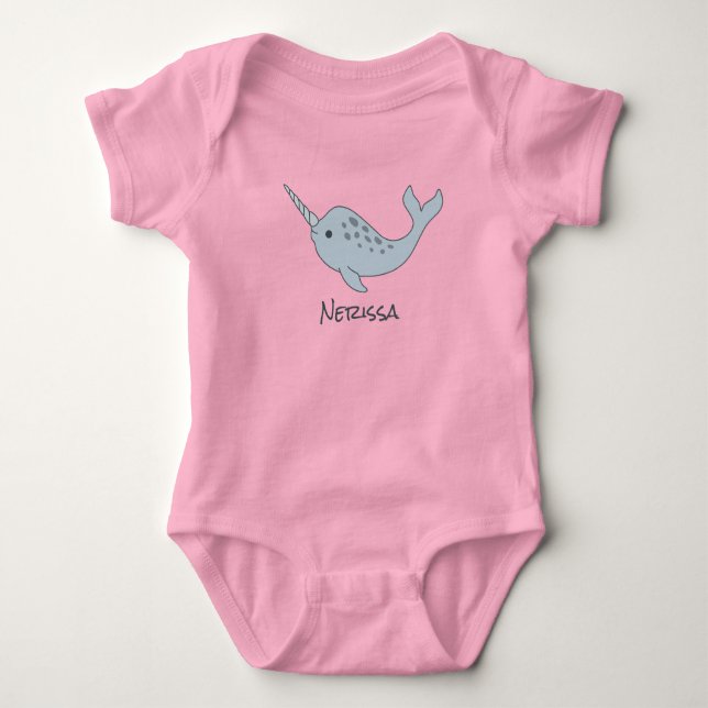 Body Combinaison nommée de bébé de Tusked Narwhal (Devant)