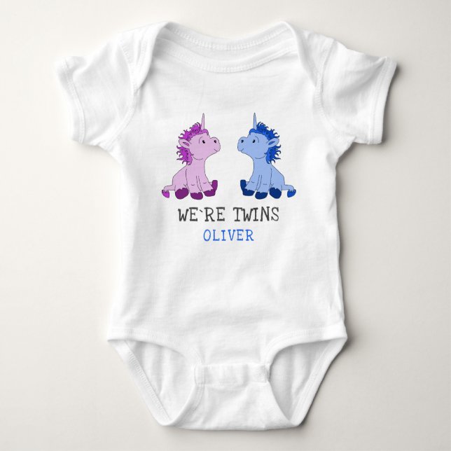Body Combinaison pour jumeaux licorne garçon fille bébé (Devant)