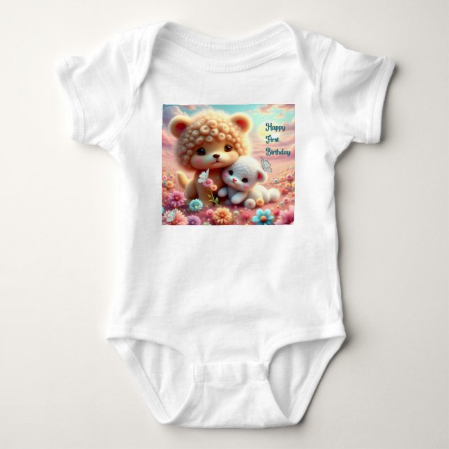 Body Combinaison Premier Anniversaire Ours Jouet (Devant)