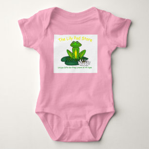Body Combinaison rose grenouille pour bébé sur nénuphar
