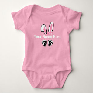 Body Combinaison une pièce rose avec oreilles de lapin