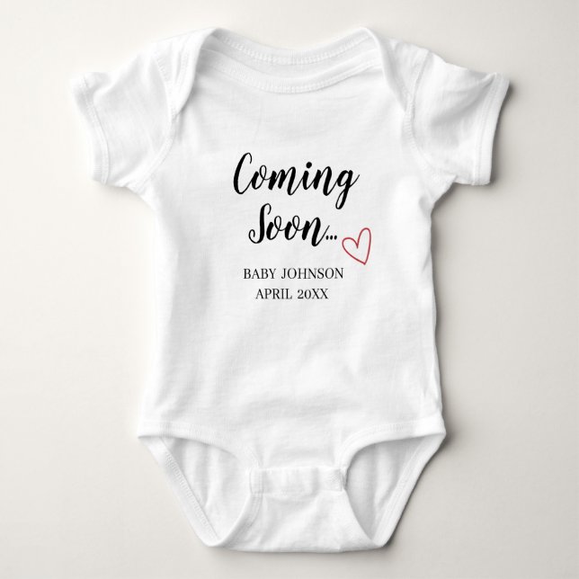 Body Coming Soon New Baby Announcement Baby Bodysuit (Devant)