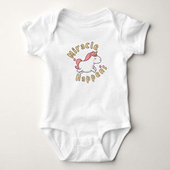 Body Conception de licorne mignonne miracle arrive pour (Devant)