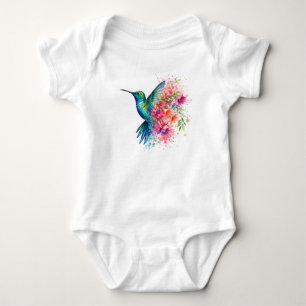 Body Conception d'oiseau floral vibrant de colibri à l'