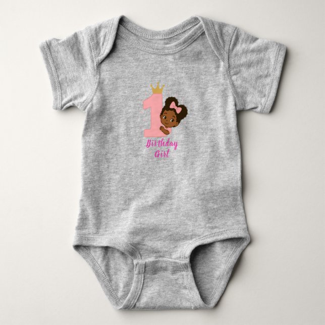 Body Conception Princesse Rose pour 1er Anniversaire (Devant)