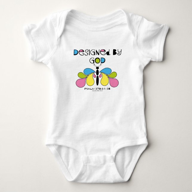 Body Conçu Par Dieu Abstrait Papillon Bébé Tee - shirts (Devant)