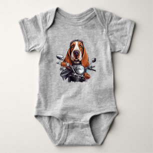 Body Cool chien biker, joli basset hound chien conducte