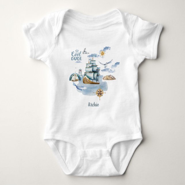 Body Cool Dude Ship in the Ocean Personnalisable (Devant)