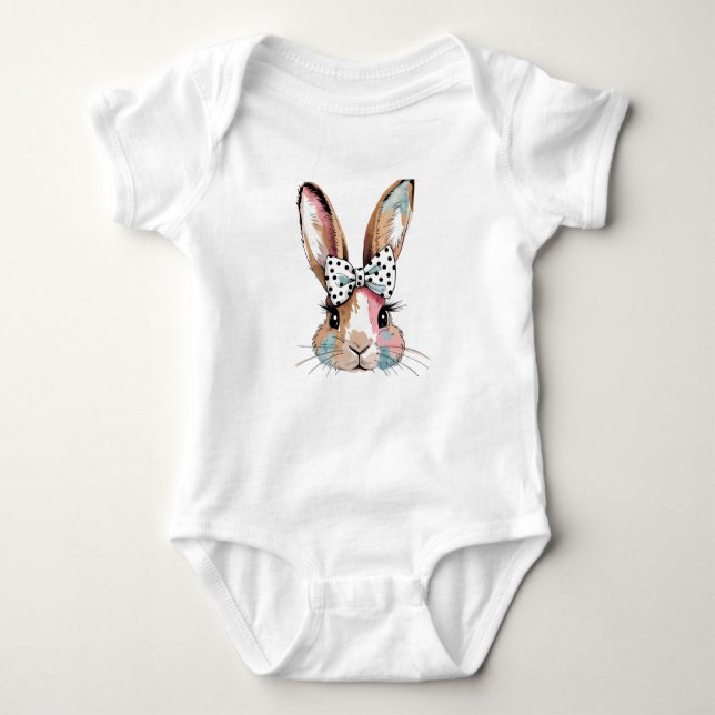 Body Coquette Bow Bunny Bodysuits de Pâques et une pièc (Devant)