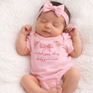 Body Coquette Florale Bébé Fille Ruban Rose