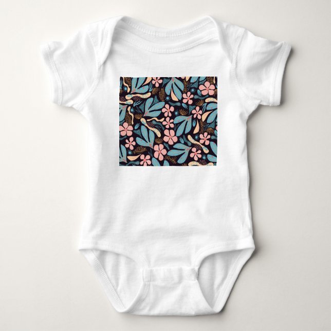 Body Coral Blue Floral Dark Print (Devant)
