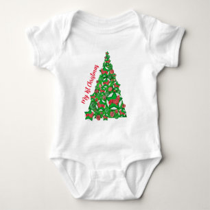 Body Corgi Welsh Chien Silhouette Arbre de Noël Rouge