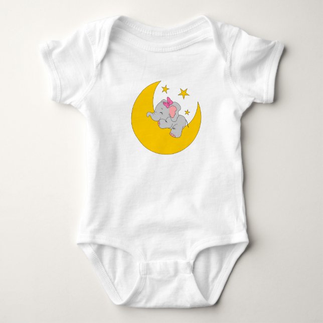 Body corps de bébé avec mignon éléphant de dessin animé (Devant)