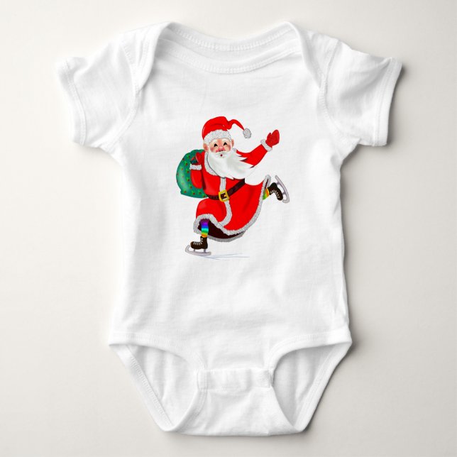 Body Costume bébé de Noël Père Noël avec cadeau (Devant)