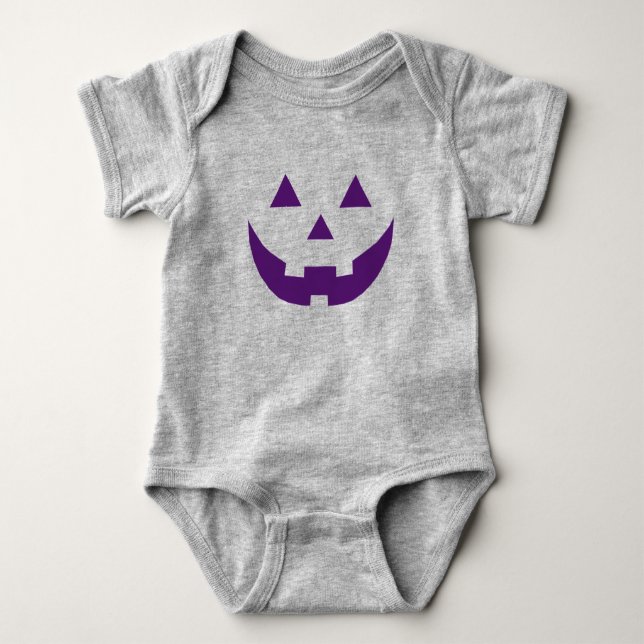 Body Costume citrouille Halloween violet Jack-o'-lanter (Devant)