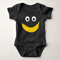 Costume de bébé amusant avec sourire banane jaune