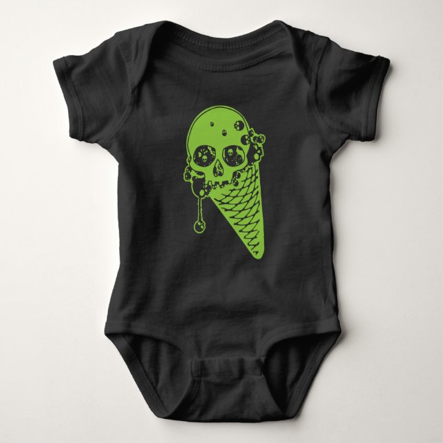 Body Costume de bébé Cone de crème glacée poison vert (Devant)