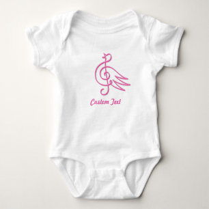 Body Costume de bébé de musique d'oiseau rose