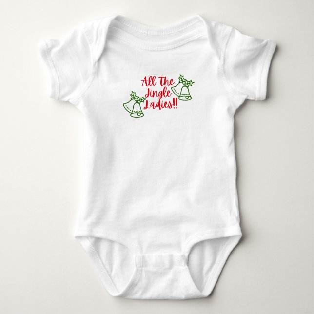 Body Costume de bébé de Noël - Cloches de dames Jingle (Devant)