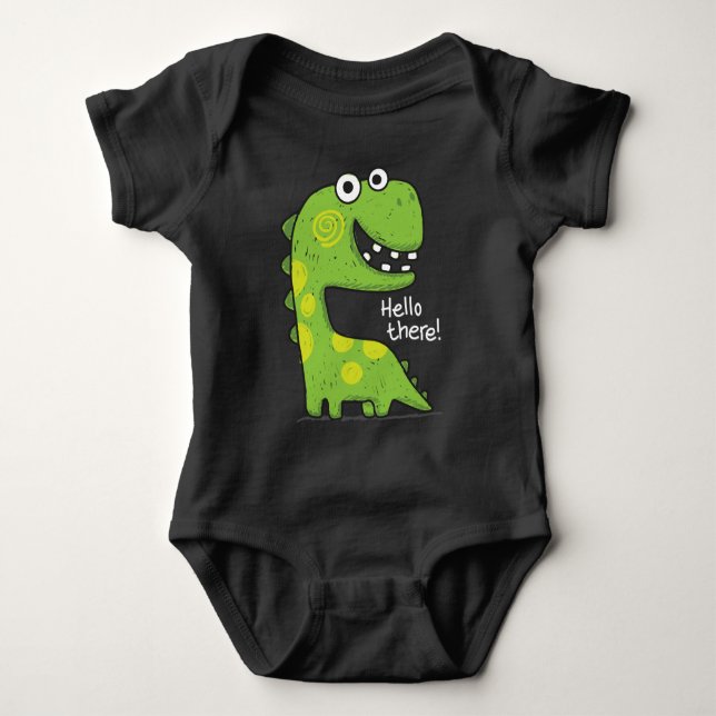 Body Costume de bébé dino vert (Devant)