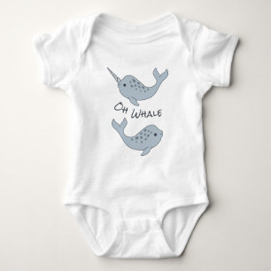 Body Costume de bébé Narwhal Oh Whale (Texte foncé)