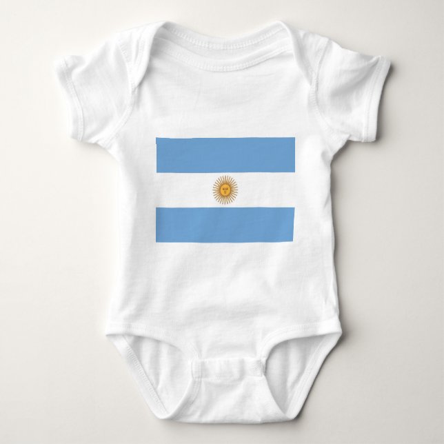 Body Costume de bébé patriotique avec drapeau Argentine (Devant)