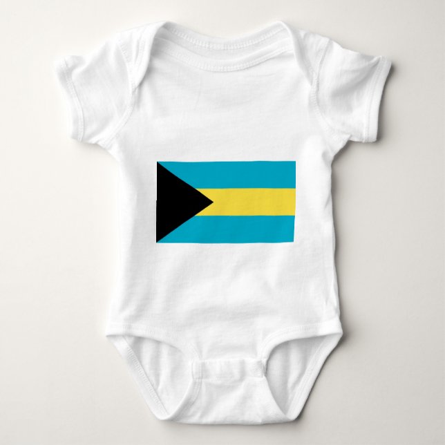 Body Costume de bébé patriotique avec drapeau Bahamas (Devant)