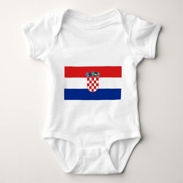 Body Costume de bébé patriotique avec drapeau Croatie (Devant)