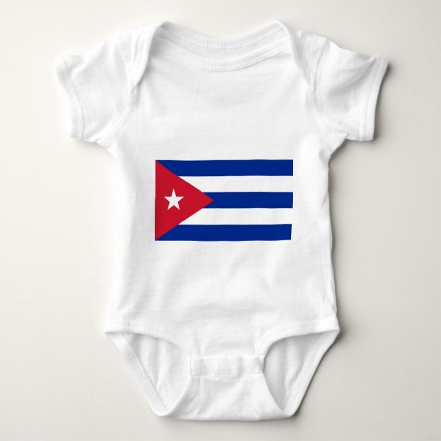 Body Costume de bébé patriotique avec drapeau Cuba (Devant)