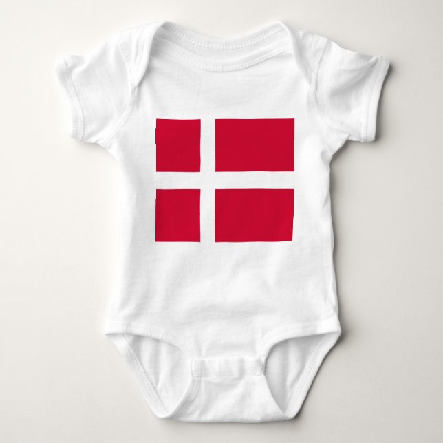 Body Costume de bébé patriotique avec drapeau Danemark (Devant)