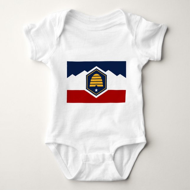 Body Costume de bébé patriotique avec drapeau de l'Utah (Devant)