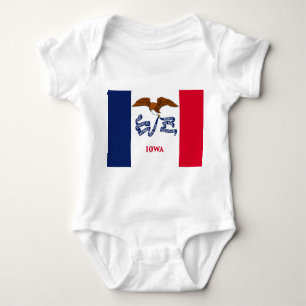 Body Costume de bébé patriotique avec drapeau Iowa, USA