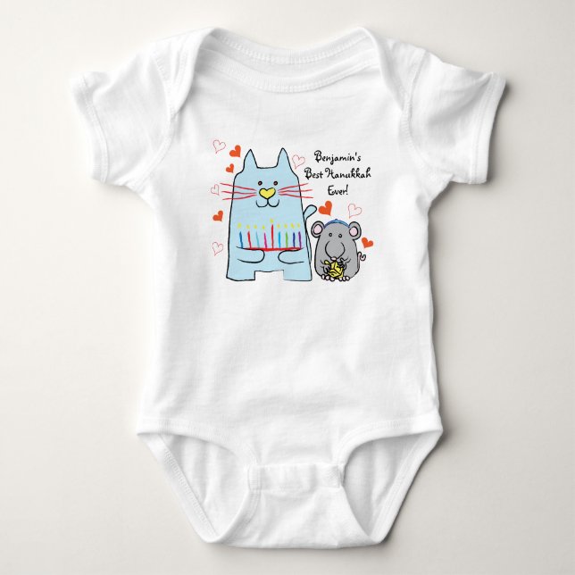 Body Costume de corps Hanoukka Baby Jersey / Chat et so (Devant)