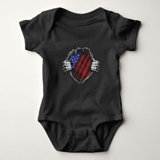 Body Costume de super-héros USA Drapeau (Devant)
