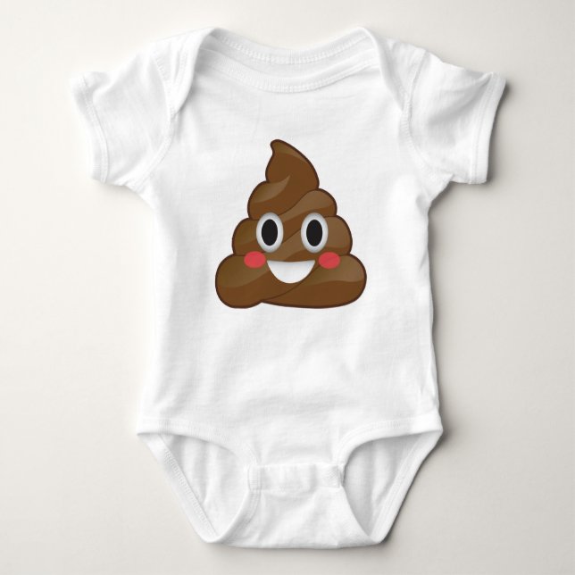 Body Costume organique superbe de bébé de Pooper Emoji (Devant)