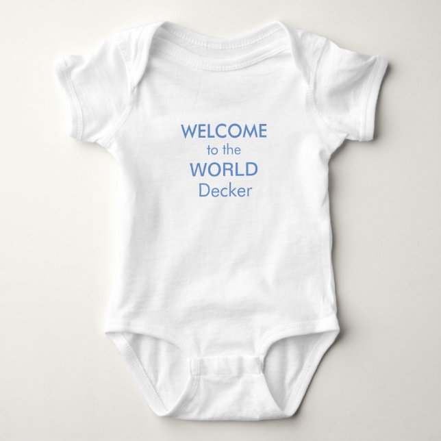 Body Costume personnalisé "Welcome to the World" (Devant)