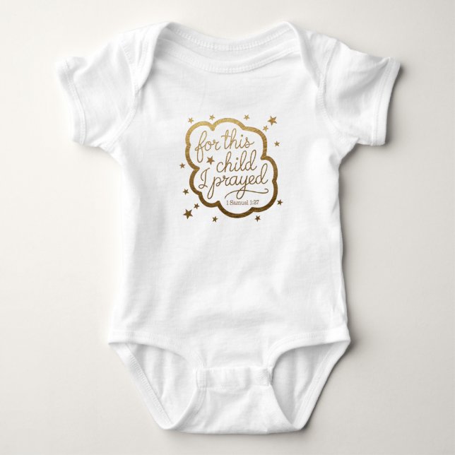 Body Costume pour bébé avec Bible Verse 1 Samuel 1:27 (Devant)
