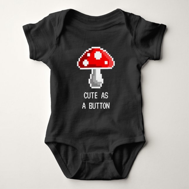 Body Costume pour bébé Pixel Mushroom (foncé) (Devant)