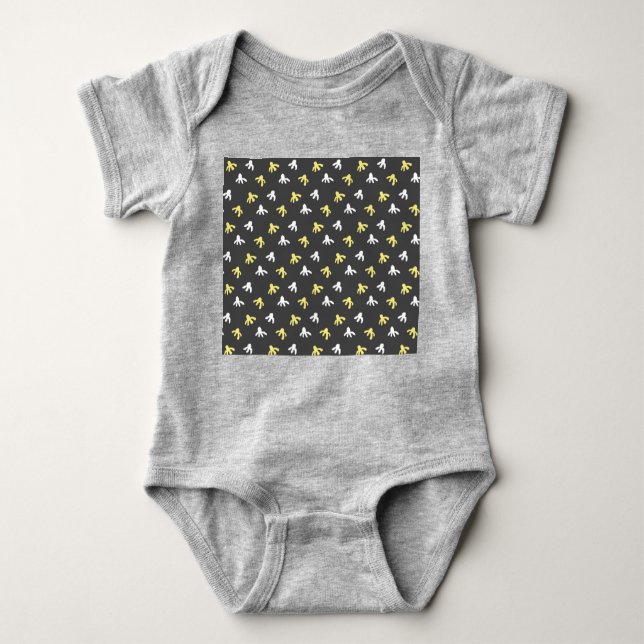 Body Costume pour bébé Popcorn (gris foncé et jaune beu (Devant)
