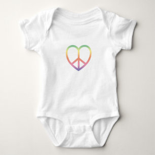 Body Coton organique Onsie de coeur de paix et d'amour
