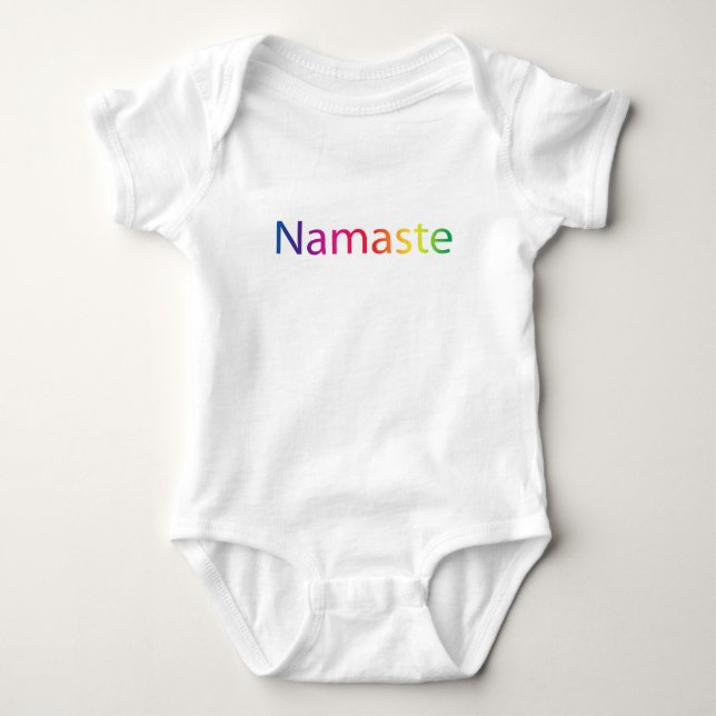 Body Coton organique Onsie de Namaste d'arc-en-ciel (Devant)