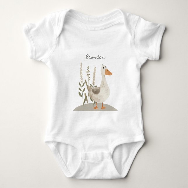 Body Couleur d'eau mignonne Goose Baby Bodysuit (Devant)