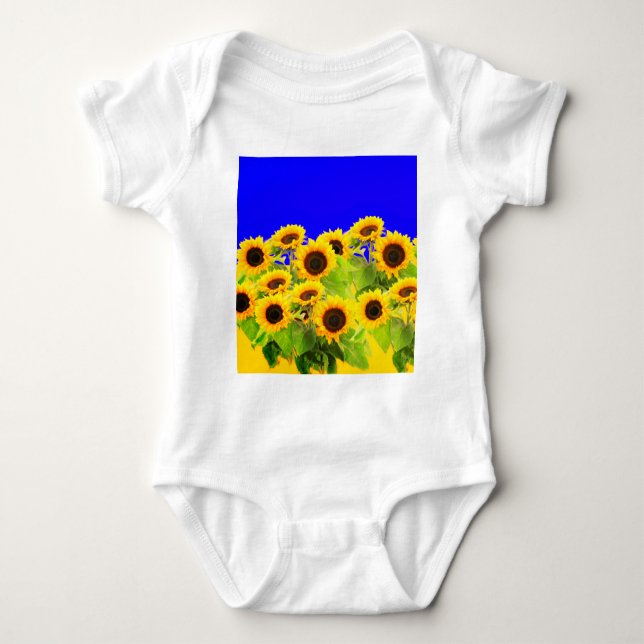 Body Couleur du drapeau pour bébé Sunflower Ukraine (Devant)