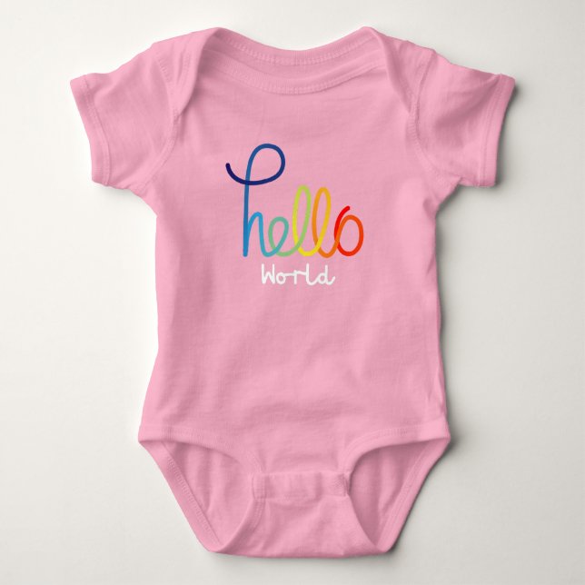 Body Couleur Hello World Baby Jersey Bodysuit (Devant)