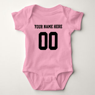 Body Couleur/Nom personnalisé Baby Sports Black Jersey