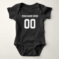 Couleur/Nom personnalisé Baby Sports Black Jersey