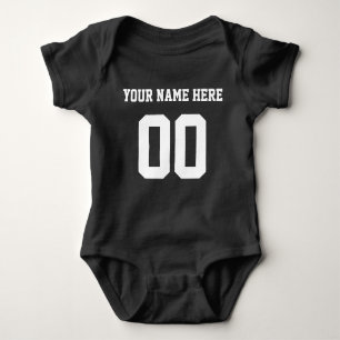 Body Couleur/Nom personnalisé Baby Sports Black Jersey