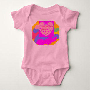 Body Couleurs vives design avec poème au coeur
